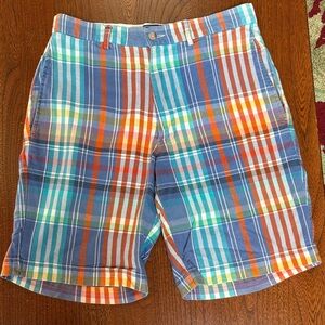 Polo Ralph Lauren Blue and Orange Plaid Men's Shorts 31